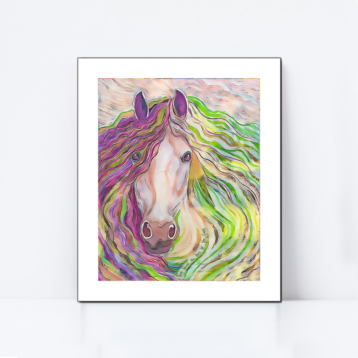 Purple Lime Rainbow Horse Fine Art Print