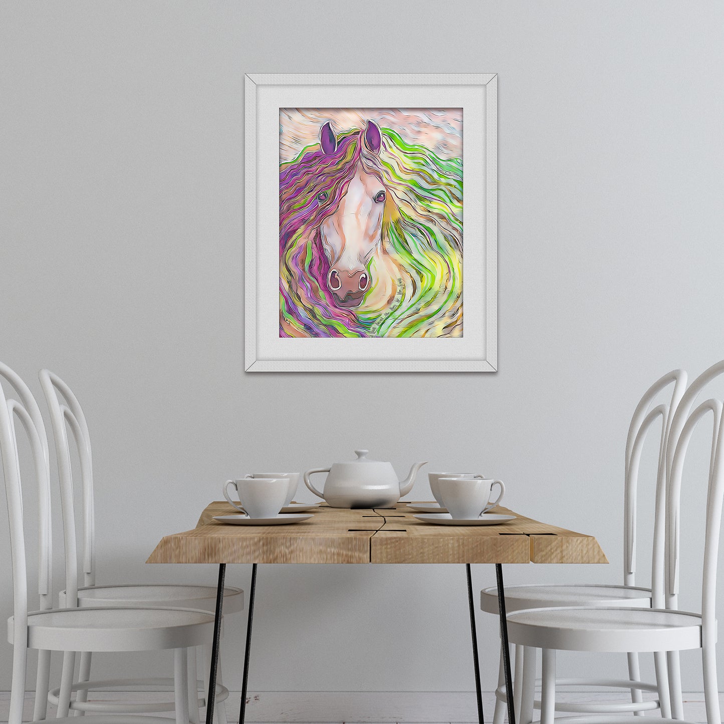 Purple Lime Rainbow Horse Fine Art Print