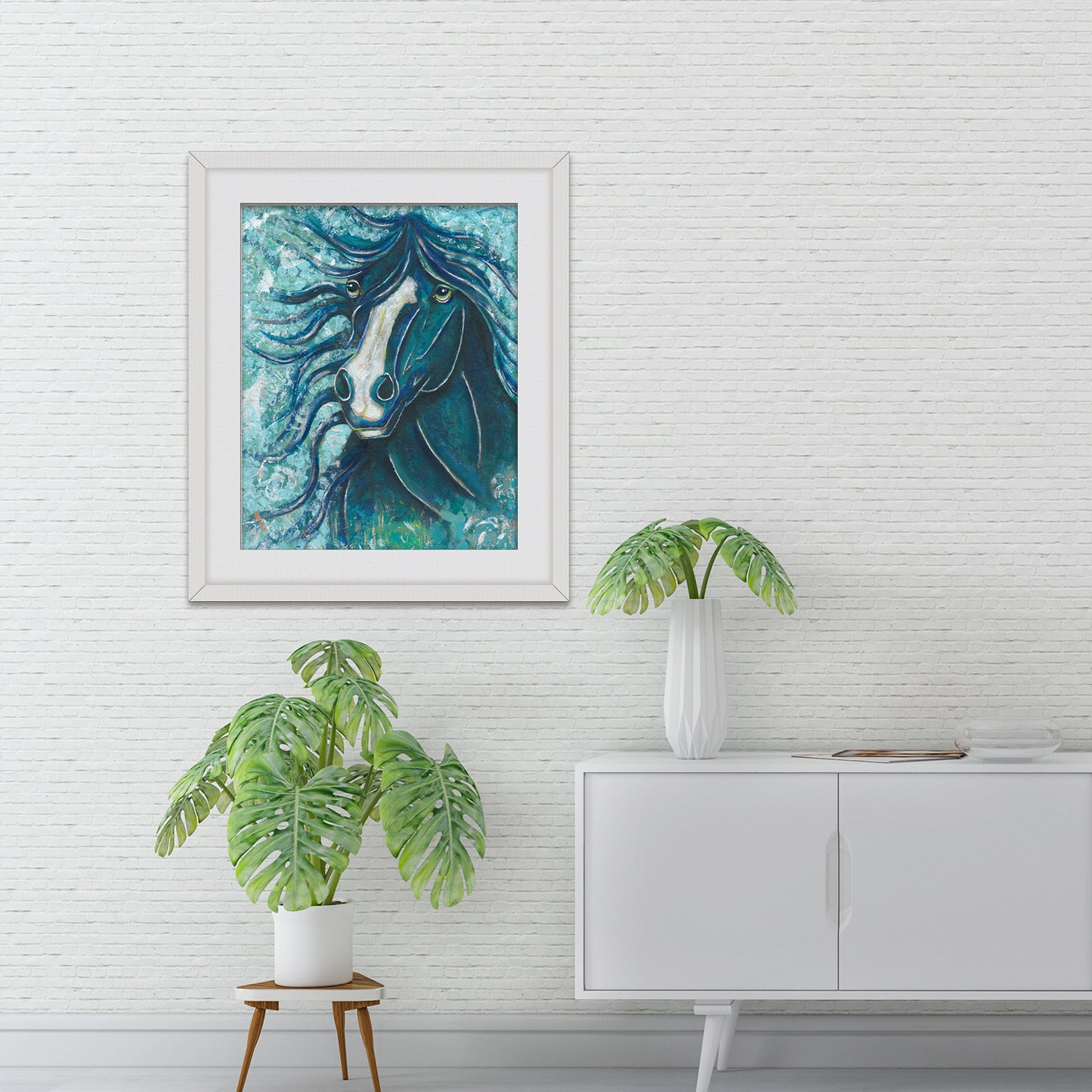 "Dark Turquoise and Teal" Horse Fine Art Print