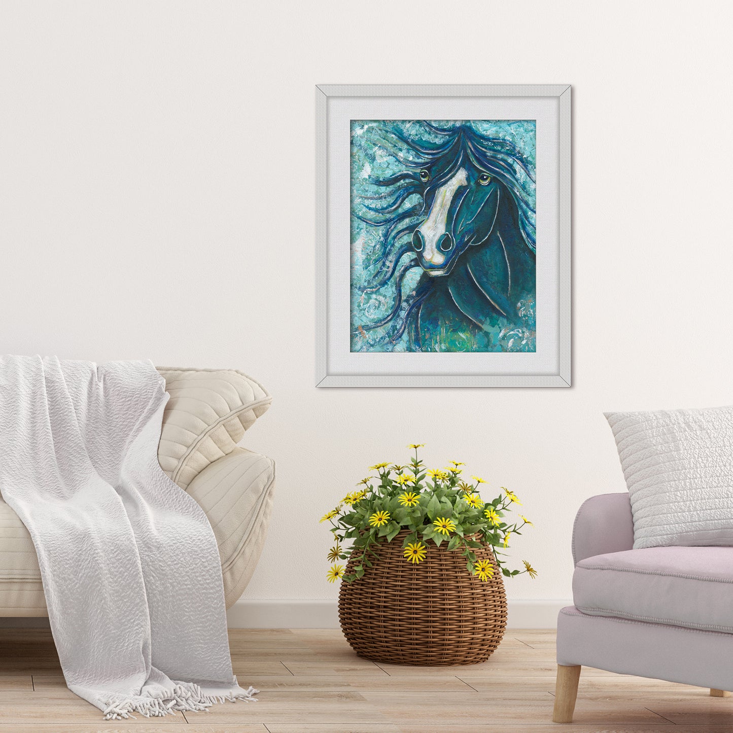 "Dark Turquoise and Teal" Horse Fine Art Print