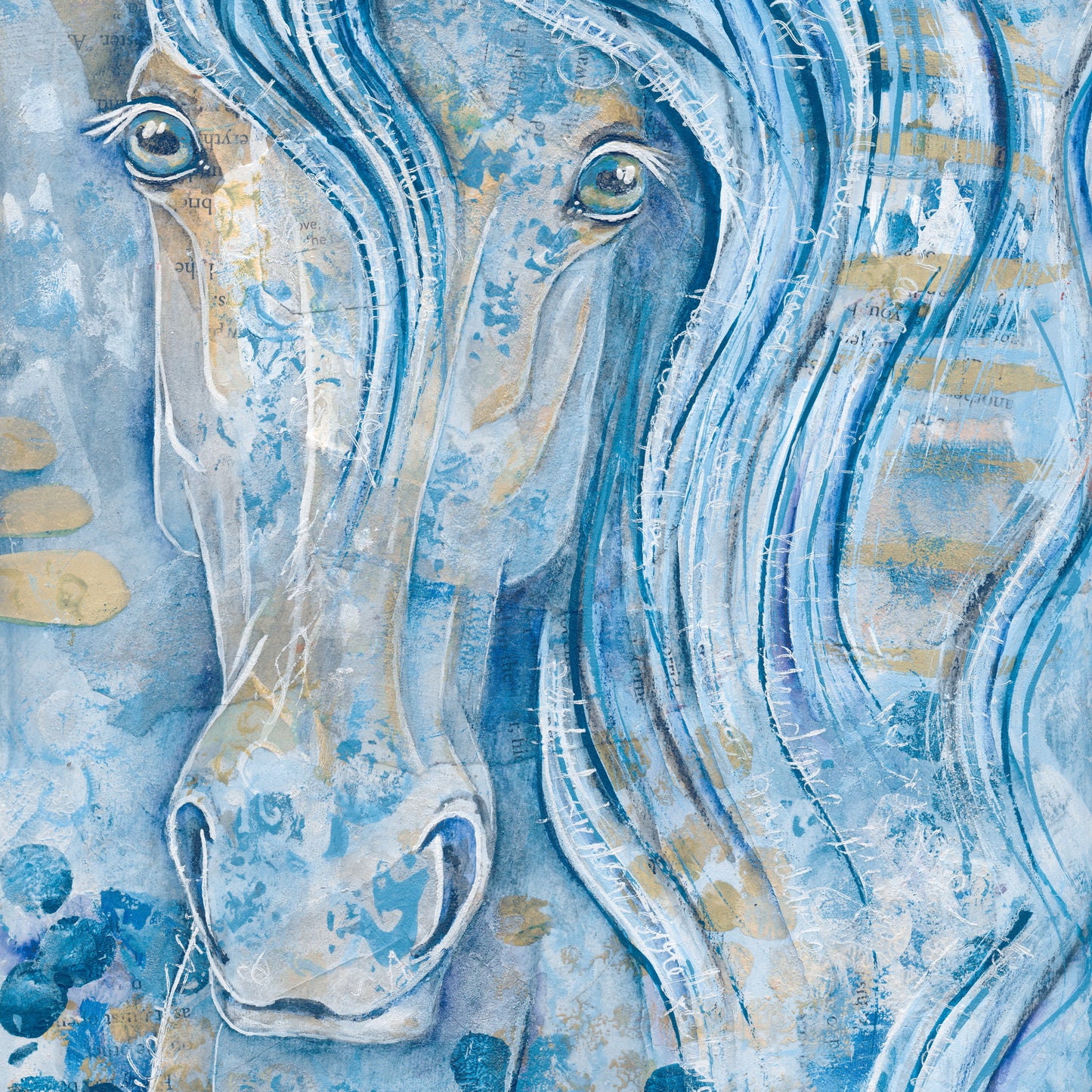 Gorgeous Gaze in Ice Blues Fine Art Print